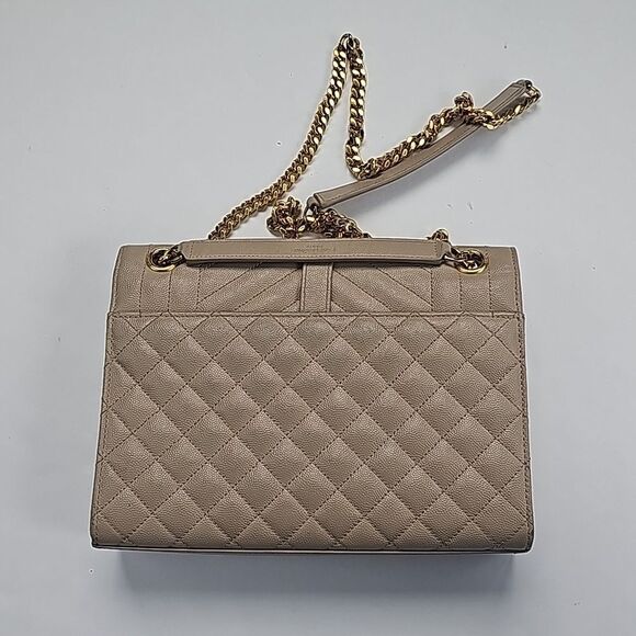 YSL Yves Saint Laurent Envelope Crossbody Bag Beige Tan - Picture 8 of 16